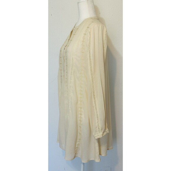 Blu Pepper Women Size S Long Sleeve Embroidered Tunic Dress Modest Minimalist - Picture 6 of 12